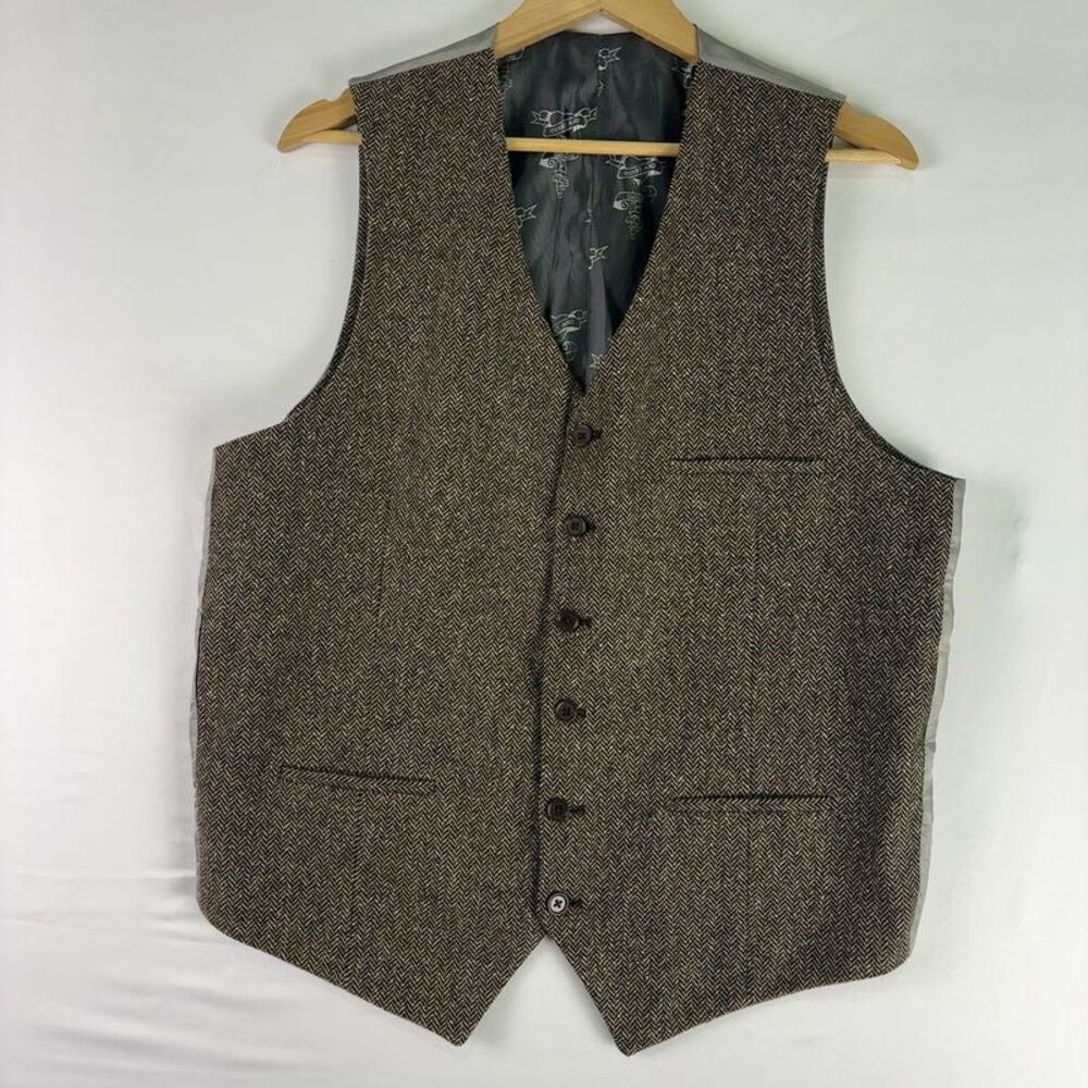 Heart and Dagger Herringbone Waistcoat Vest
